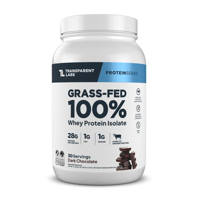Transparent Labs Grass-Fed Whey Protein Isolate, Dark Chocolate, 2LB container