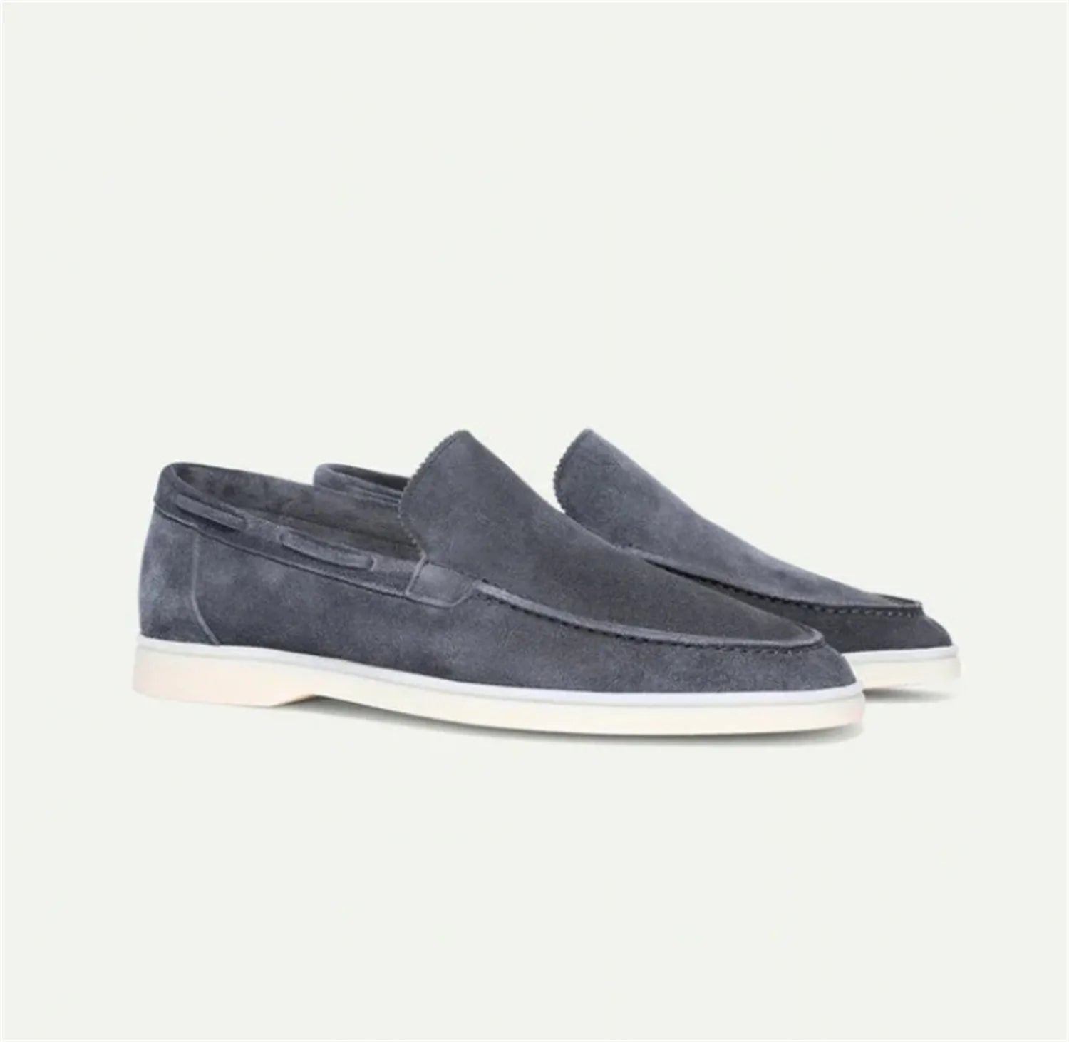 Men’s slip-on driving shoes with a frosted faux-suede finish