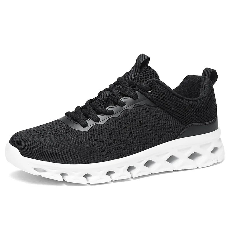 Knit-mesh running sneakers for men in extended sizing