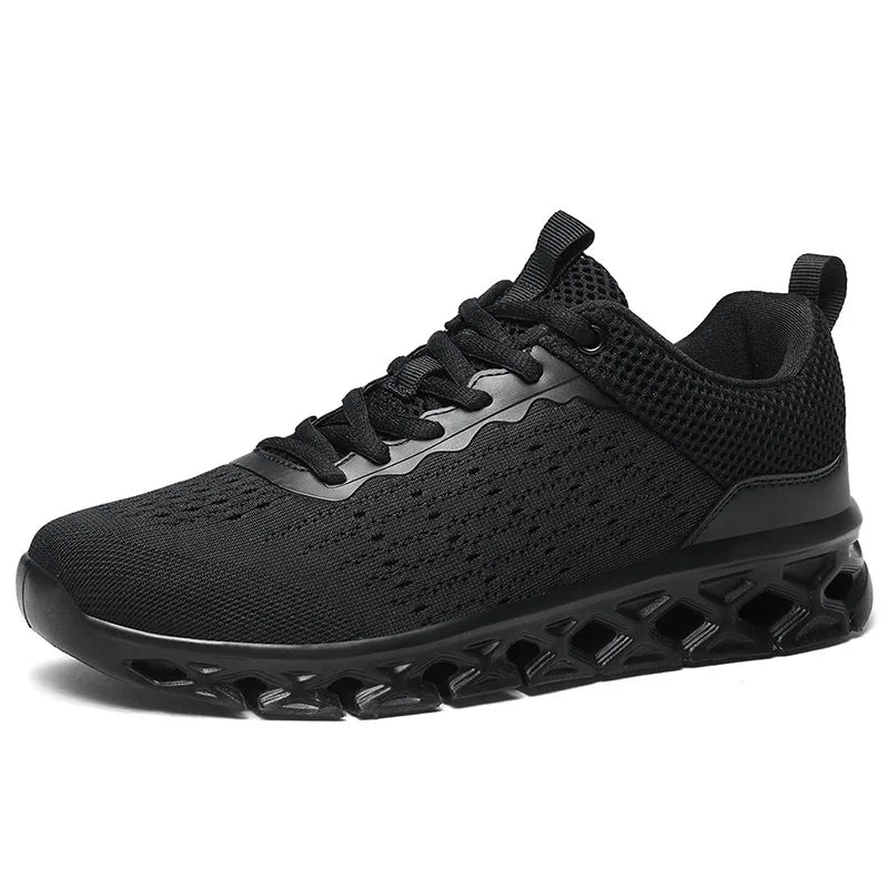 Knit-mesh running sneakers for men in extended sizing