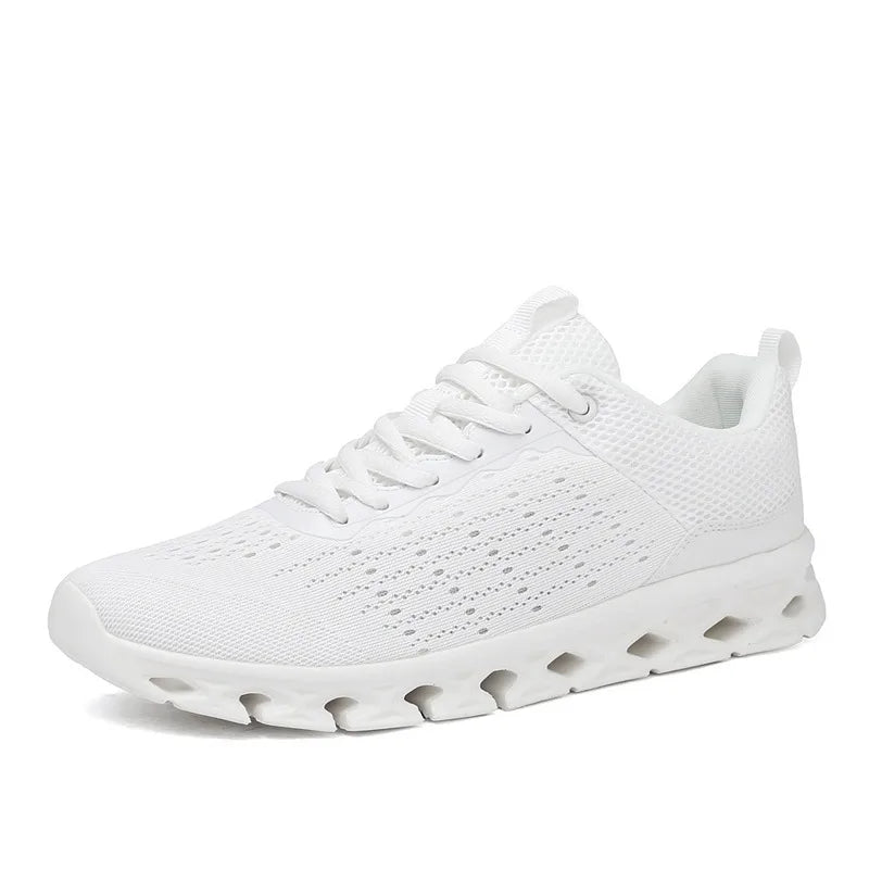 Knit-mesh running sneakers for men in extended sizing