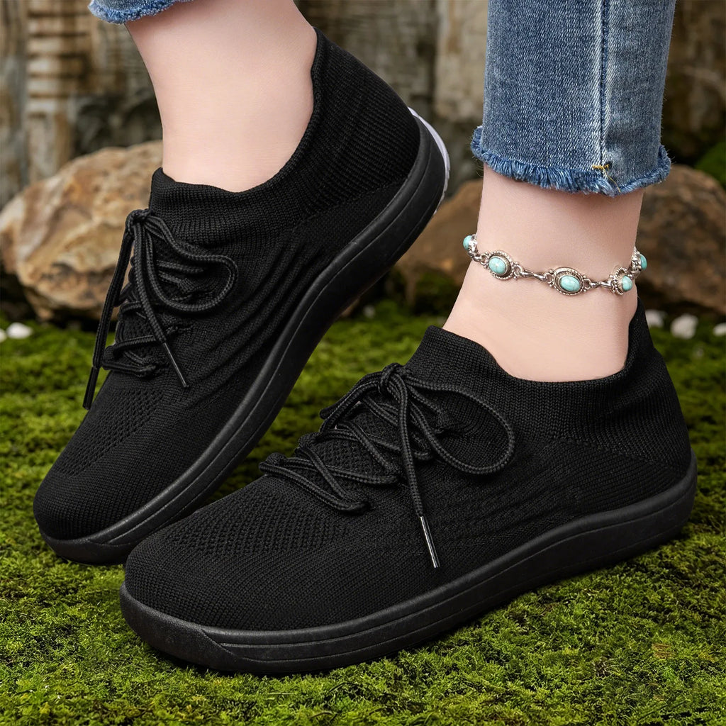 Women’s breathable knit-mesh sneakers for everyday casual wear