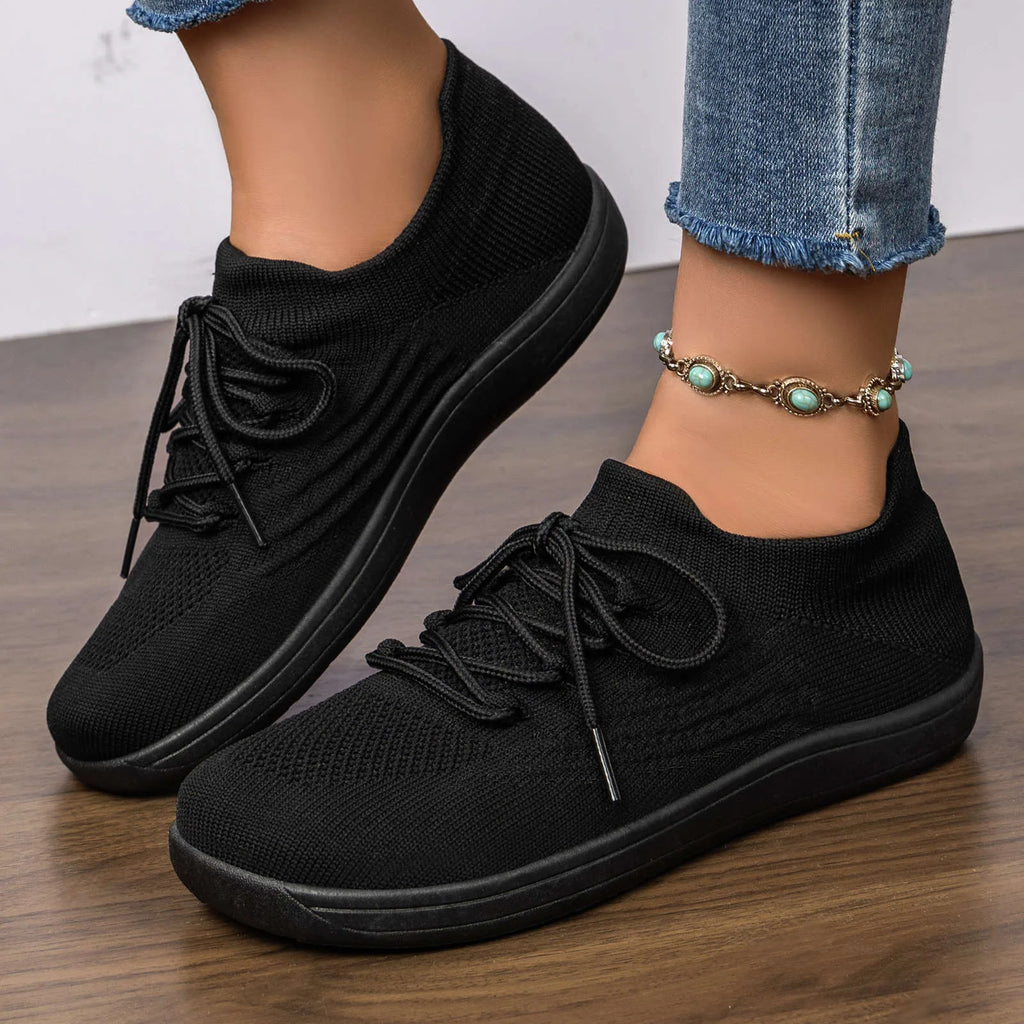 Women’s breathable knit-mesh sneakers for everyday casual wear