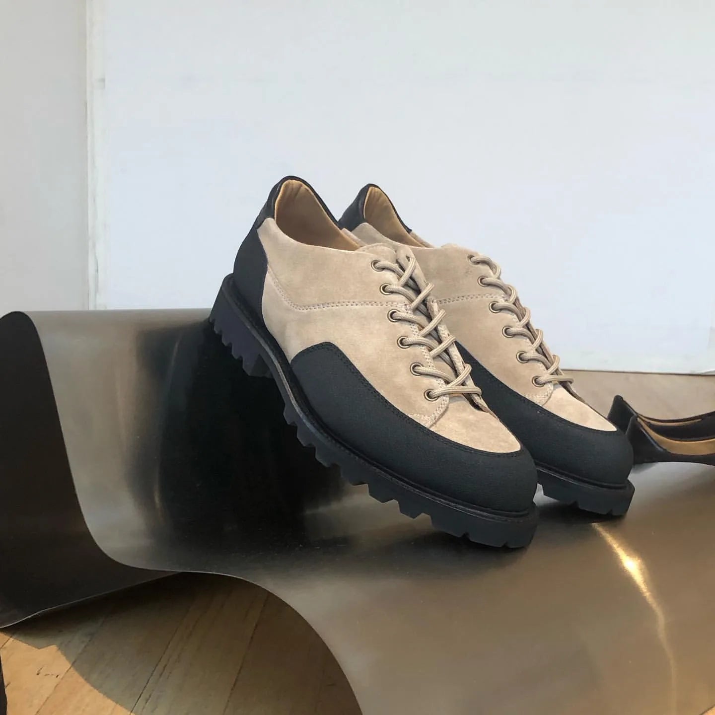 Men’s outdoor derby shoes – casual hiking shoes with chunky heel