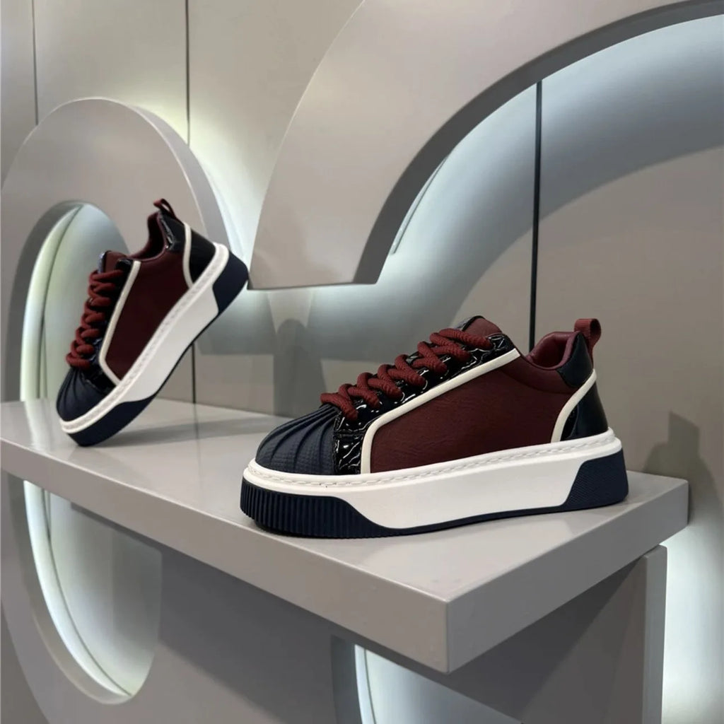 Men’s mid-top platform sneakers with thick sole – extended sizing