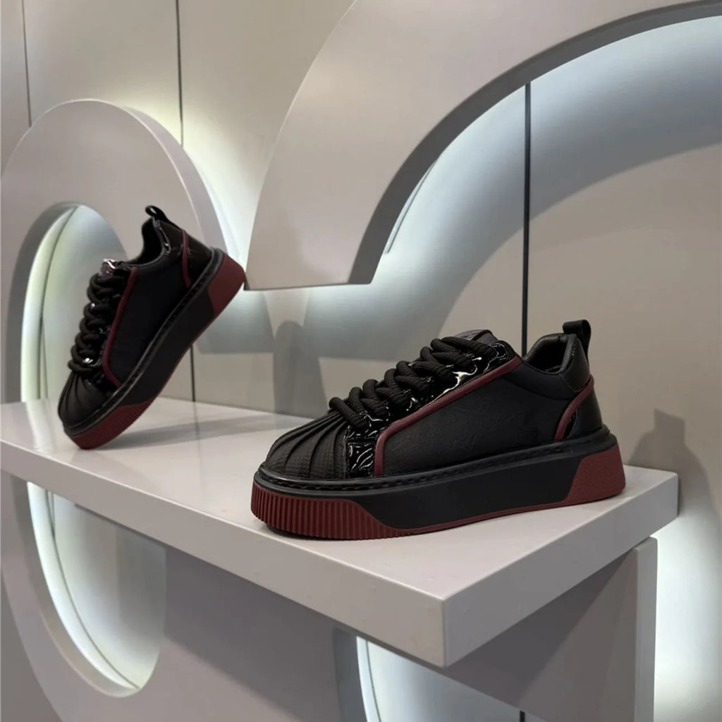 Men’s mid-top platform sneakers with thick sole – extended sizing