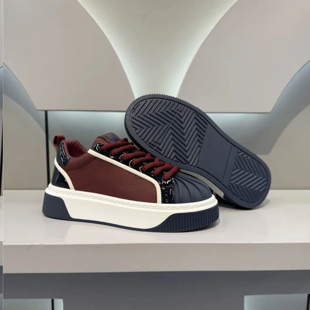 Men’s mid-top platform sneakers with thick sole – extended sizing