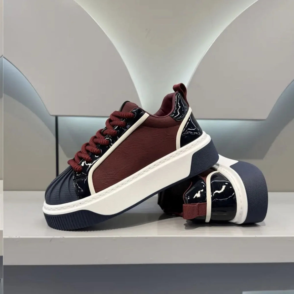 Men’s mid-top platform sneakers with thick sole – extended sizing