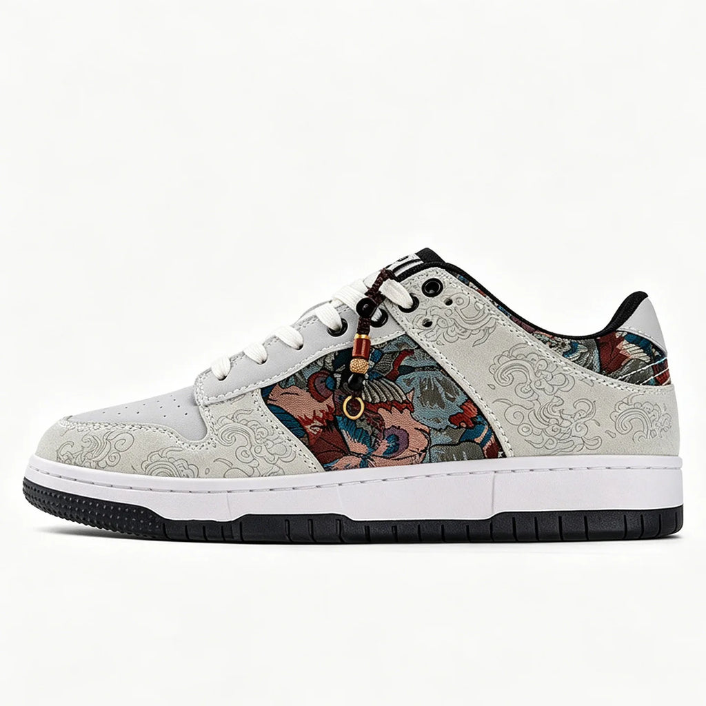 Men’s painted low-top sneakers with split leather upper – casual sporty style