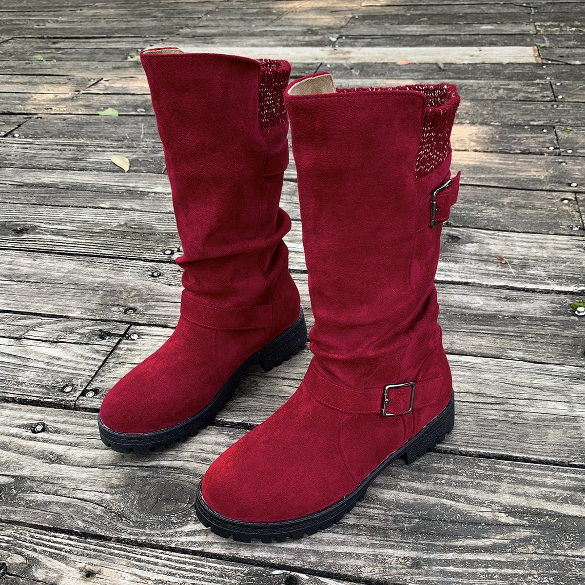 Women’s western cowboy boots – suede ankle boots with a chunky heel