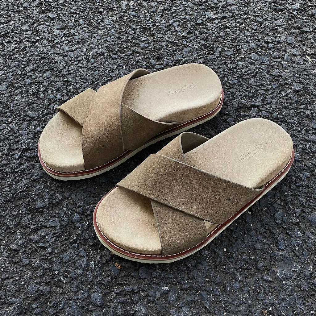 Men’s suede casual shoes with breathable EVA sole for warm-weather comfort
