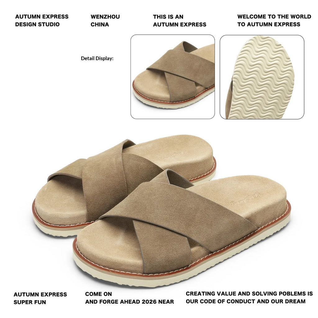Men’s suede casual shoes with breathable EVA sole for warm-weather comfort