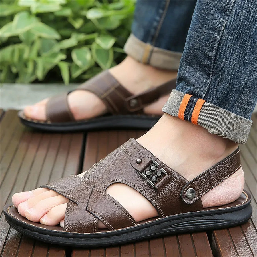 Men’s slip-on beach sandals with a non-slip rubber sole