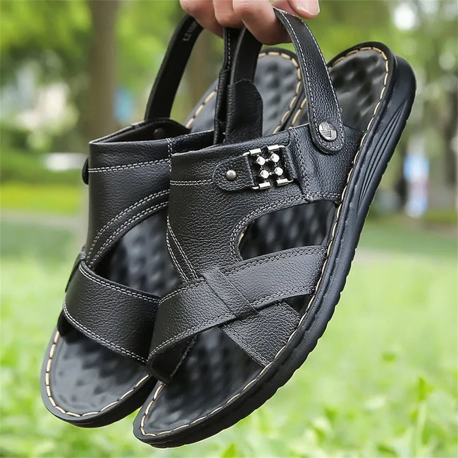 Men’s slip-on beach sandals with a non-slip rubber sole