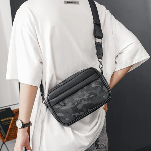 Foldable PU shoulder bag – versatile crossbody and waist bag for men