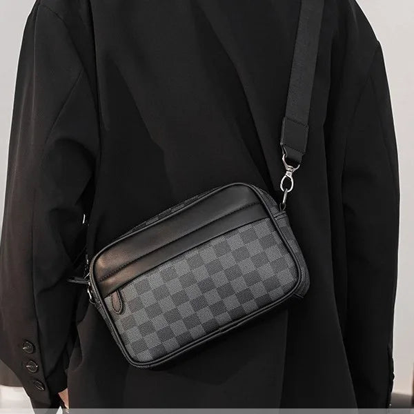 Foldable PU shoulder bag – versatile crossbody and waist bag for men