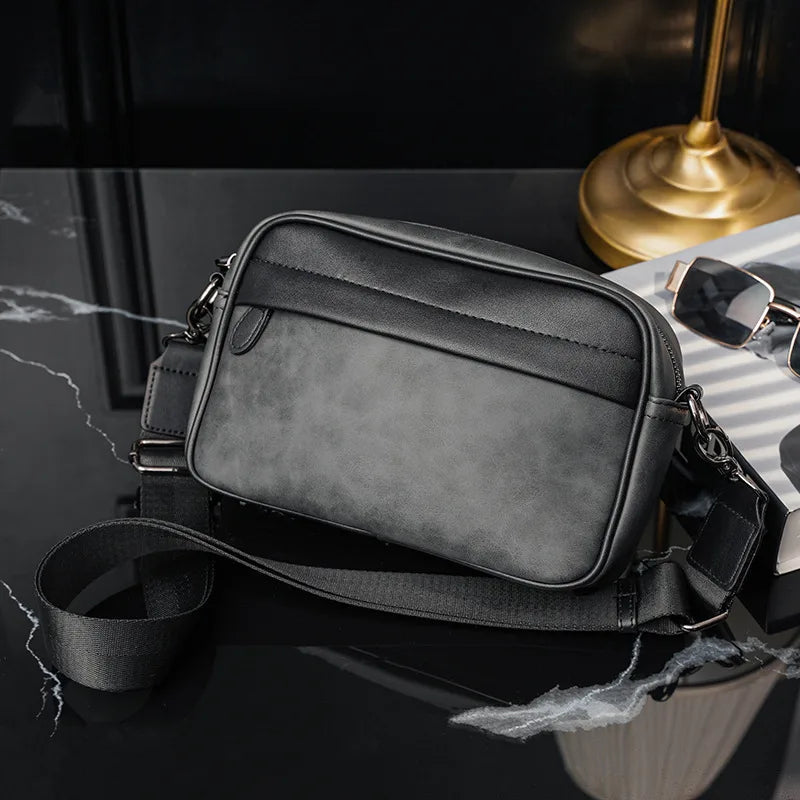 Foldable PU shoulder bag – versatile crossbody and waist bag for men