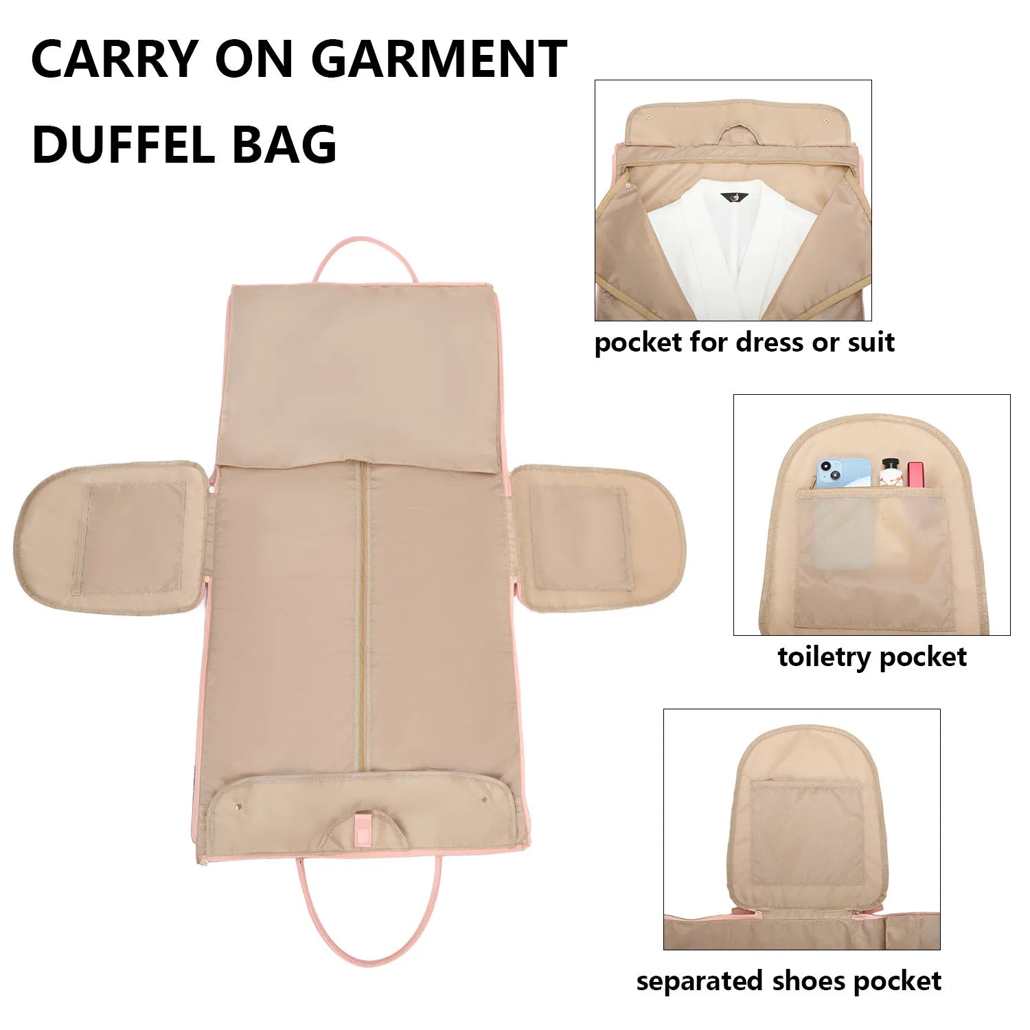 Foldable PU travel duffel with wet-dry compartment – 36-55L capacity for gym or weekend trips