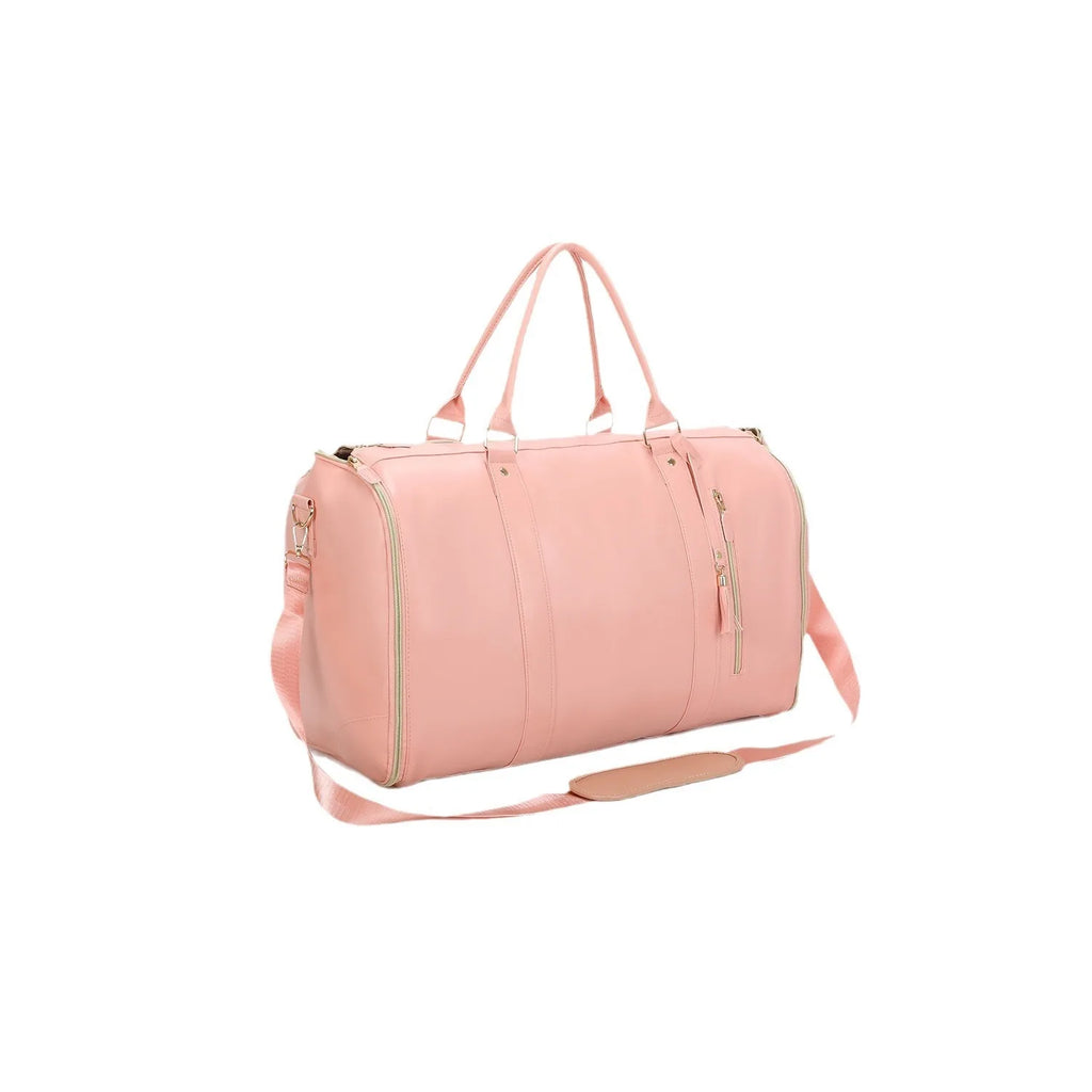 Foldable PU travel duffel with wet-dry compartment – 36-55L capacity for gym or weekend trips