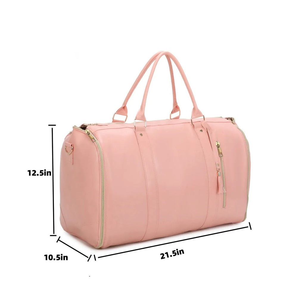 Foldable PU travel duffel with wet-dry compartment – 36-55L capacity for gym or weekend trips