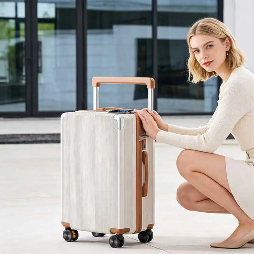 Carry-on luggage with silent spinner wheels and a combination lock – 20-inch and 24-inch sizes