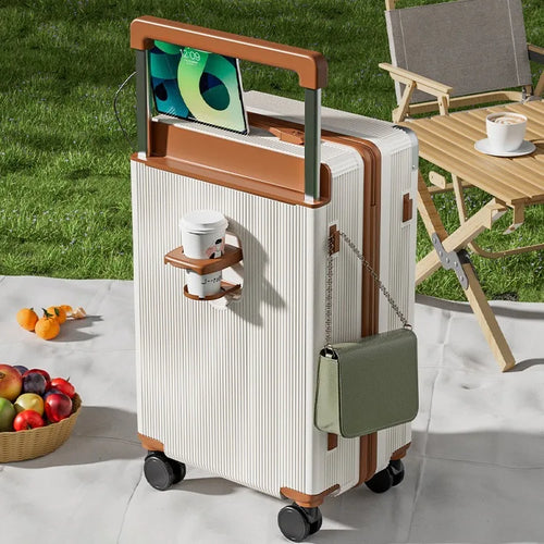 Carry-on luggage with silent spinner wheels and a combination lock – 20-inch and 24-inch sizes