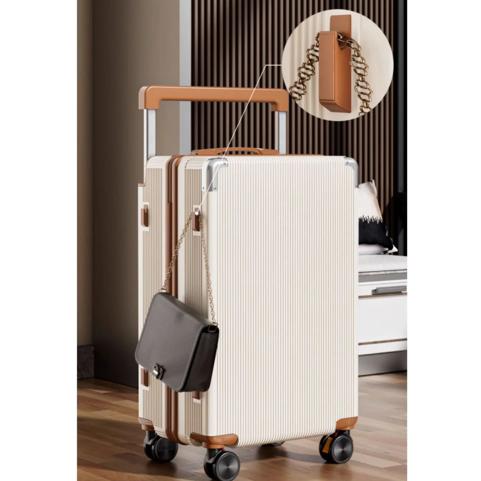 Carry-on luggage with silent spinner wheels and a combination lock – 20-inch and 24-inch sizes