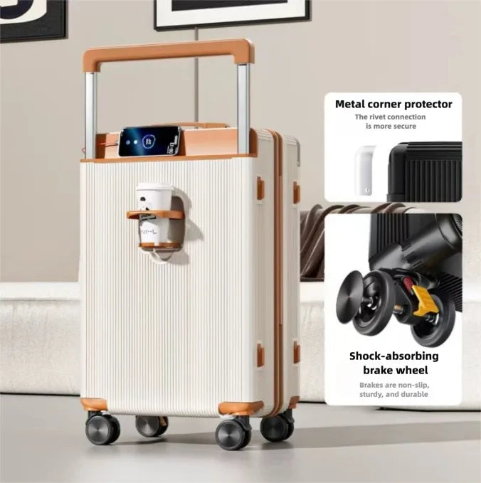 Carry-on luggage with silent spinner wheels and a combination lock – 20-inch and 24-inch sizes