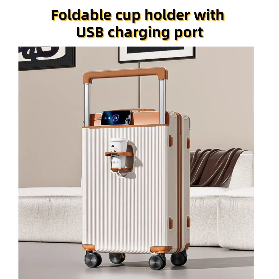Carry-on luggage with silent spinner wheels and a combination lock – 20-inch and 24-inch sizes