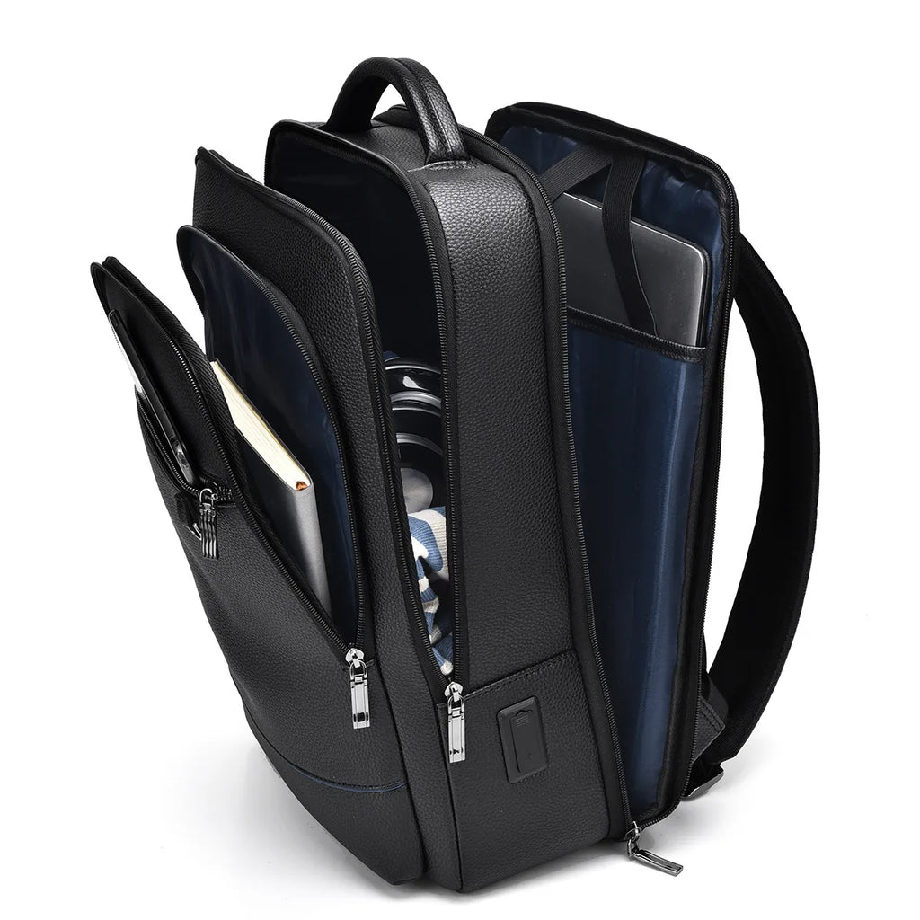 Men’s PU leather dual-shoulder travel bag for business trips – wear-resistant
