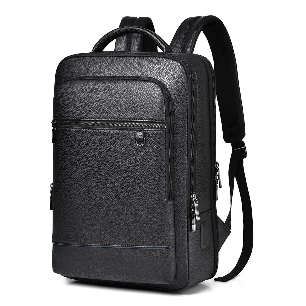 Men’s PU leather dual-shoulder travel bag for business trips – wear-resistant