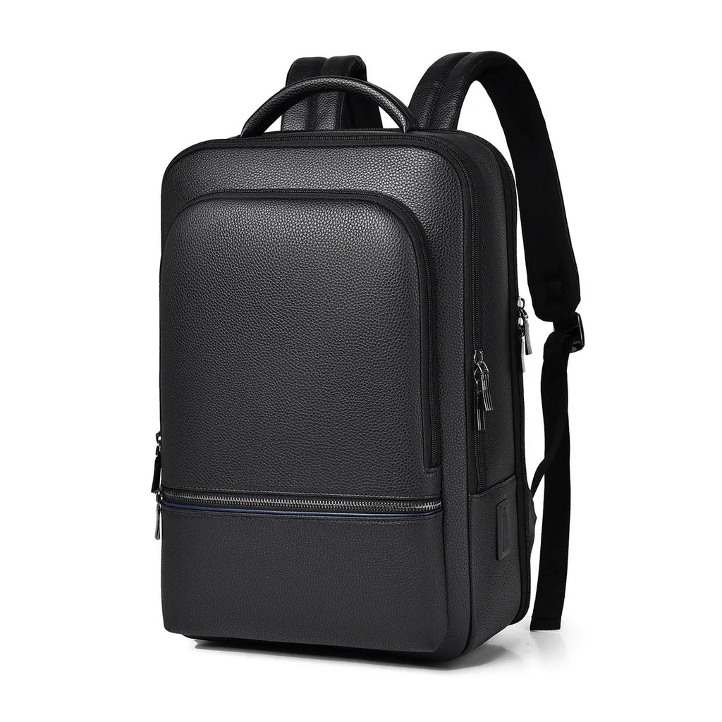 Men’s PU leather dual-shoulder travel bag for business trips – wear-resistant