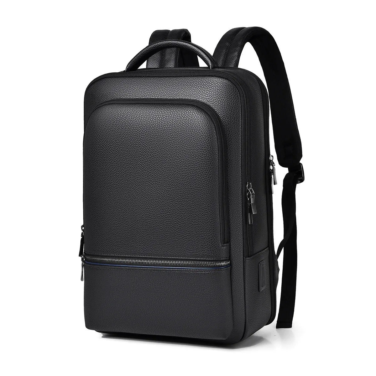 Men’s PU leather dual-shoulder travel bag for business trips – wear-resistant