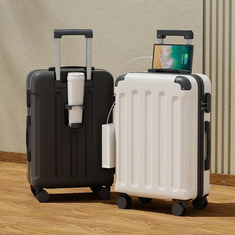 20-inch and 24-inch luggage with a USB port and silent spinner wheels
