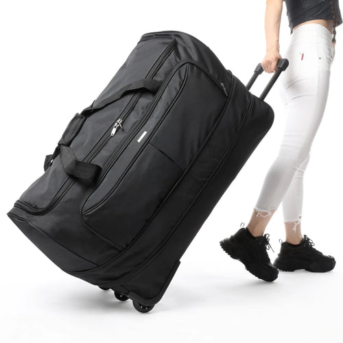 Foldable checked luggage with a wear-resistant oxford cloth shell for travel