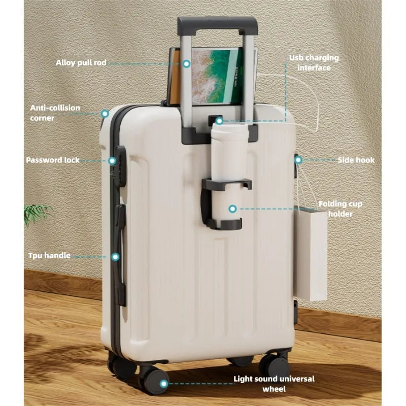 20-inch and 24-inch luggage with a USB port and silent spinner wheels