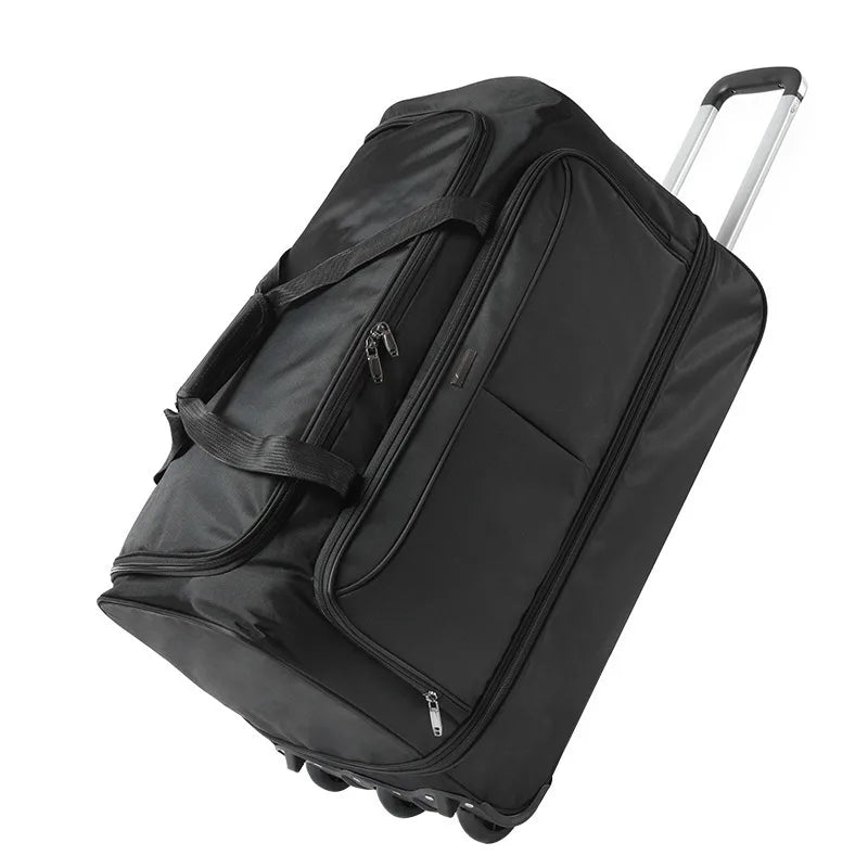 Foldable checked luggage with a wear-resistant oxford cloth shell for travel