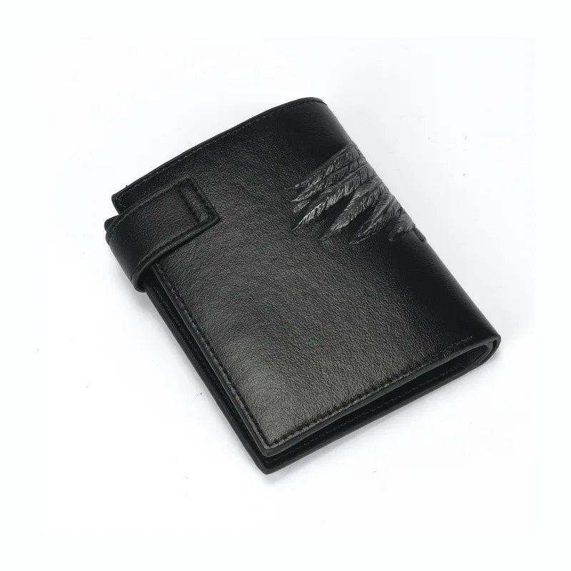 Embossed PU wallet with a security chain for everyday carry