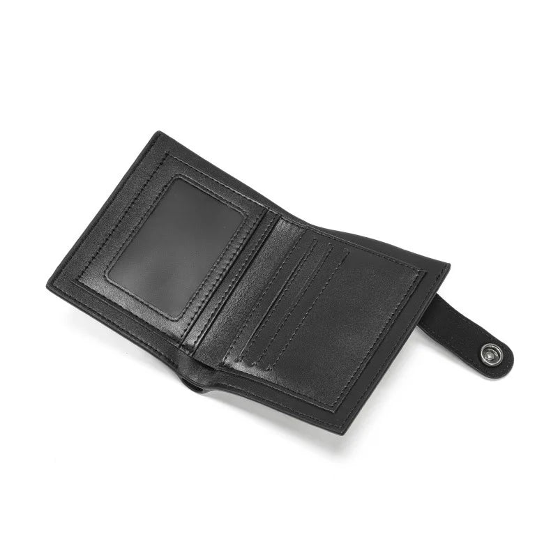 Embossed PU wallet with a security chain for everyday carry