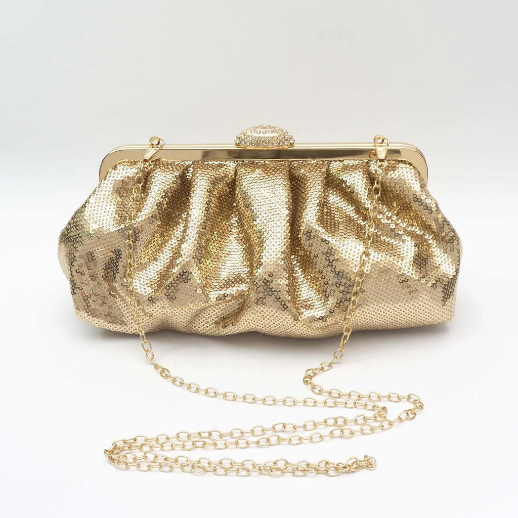 Sequin fish-scale clutch bag with ID slot – evening bag in multiple colors