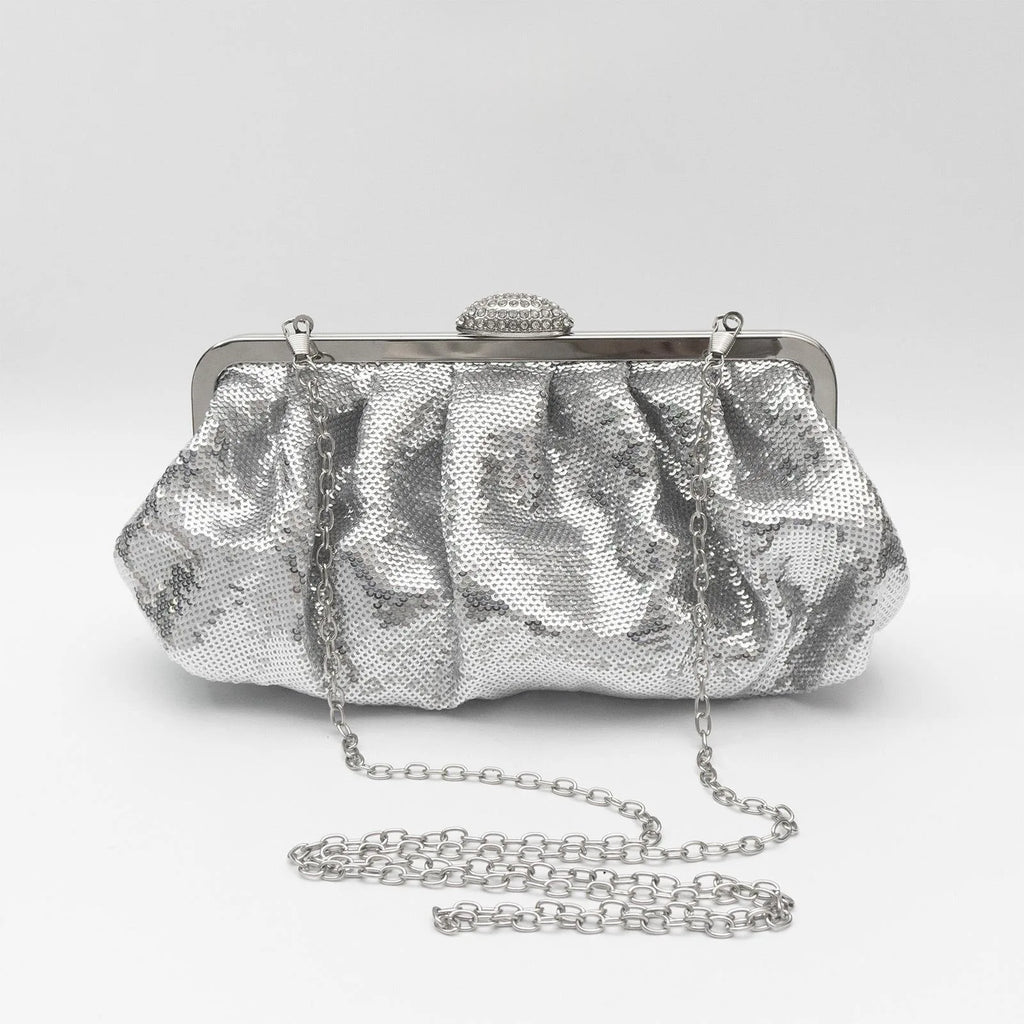 Sequin fish-scale clutch bag with ID slot – evening bag in multiple colors