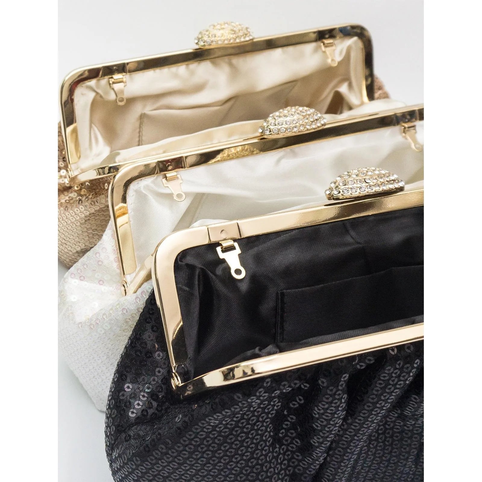 Sequin fish-scale clutch bag with ID slot – evening bag in multiple colors