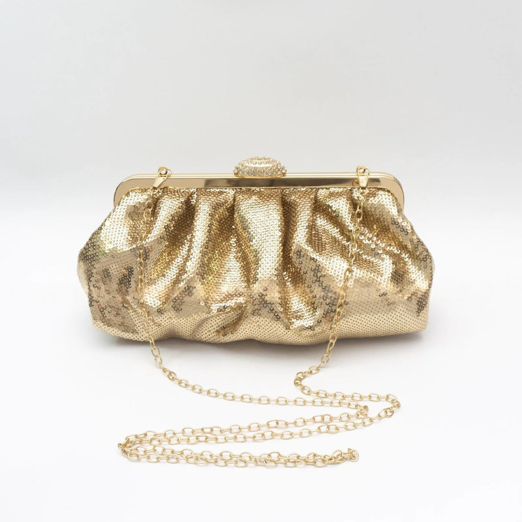 Sequin fish-scale clutch bag with ID slot – evening bag in multiple colors