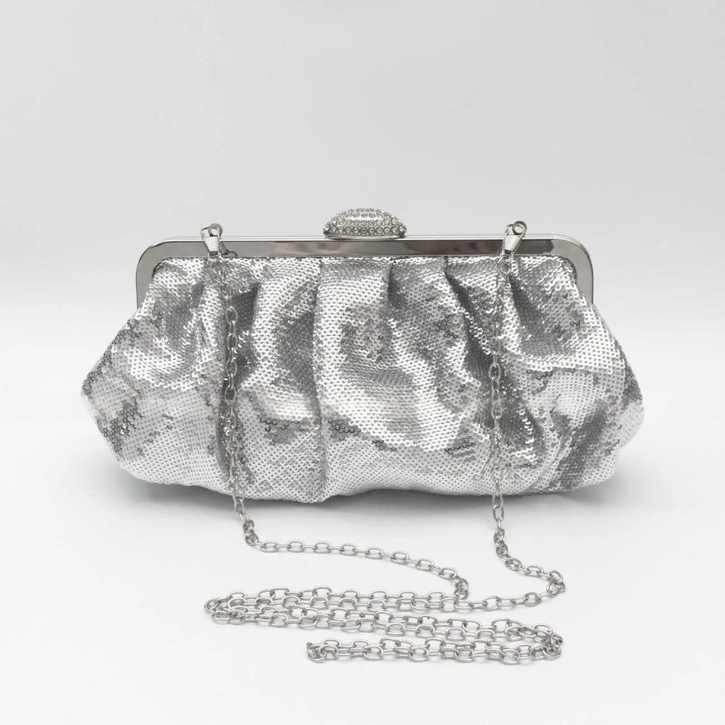 Sequin fish-scale clutch bag with ID slot – evening bag in multiple colors