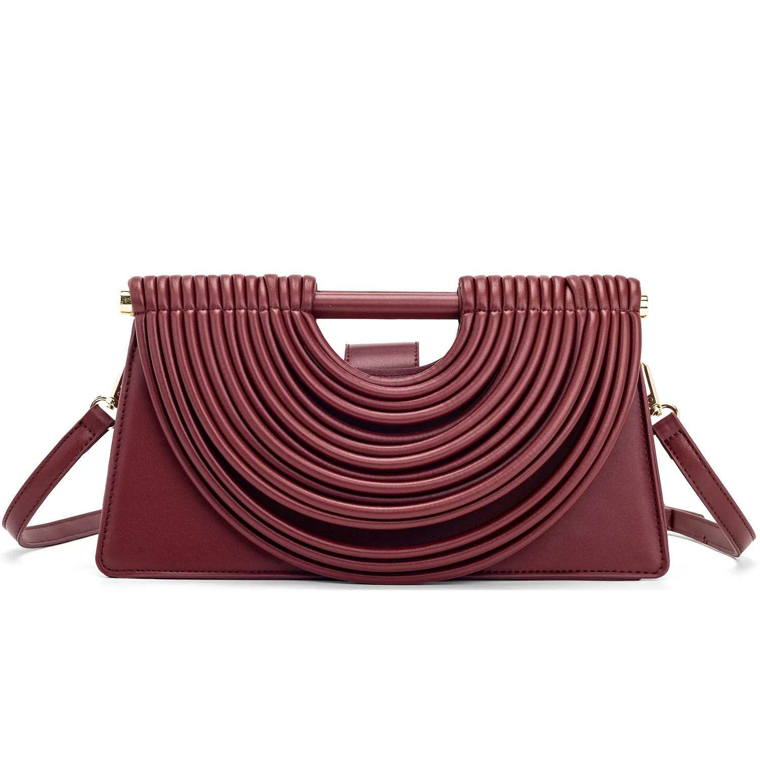 Woven top-handle tote bag with knotted handle – vegan leather in 14 colors
