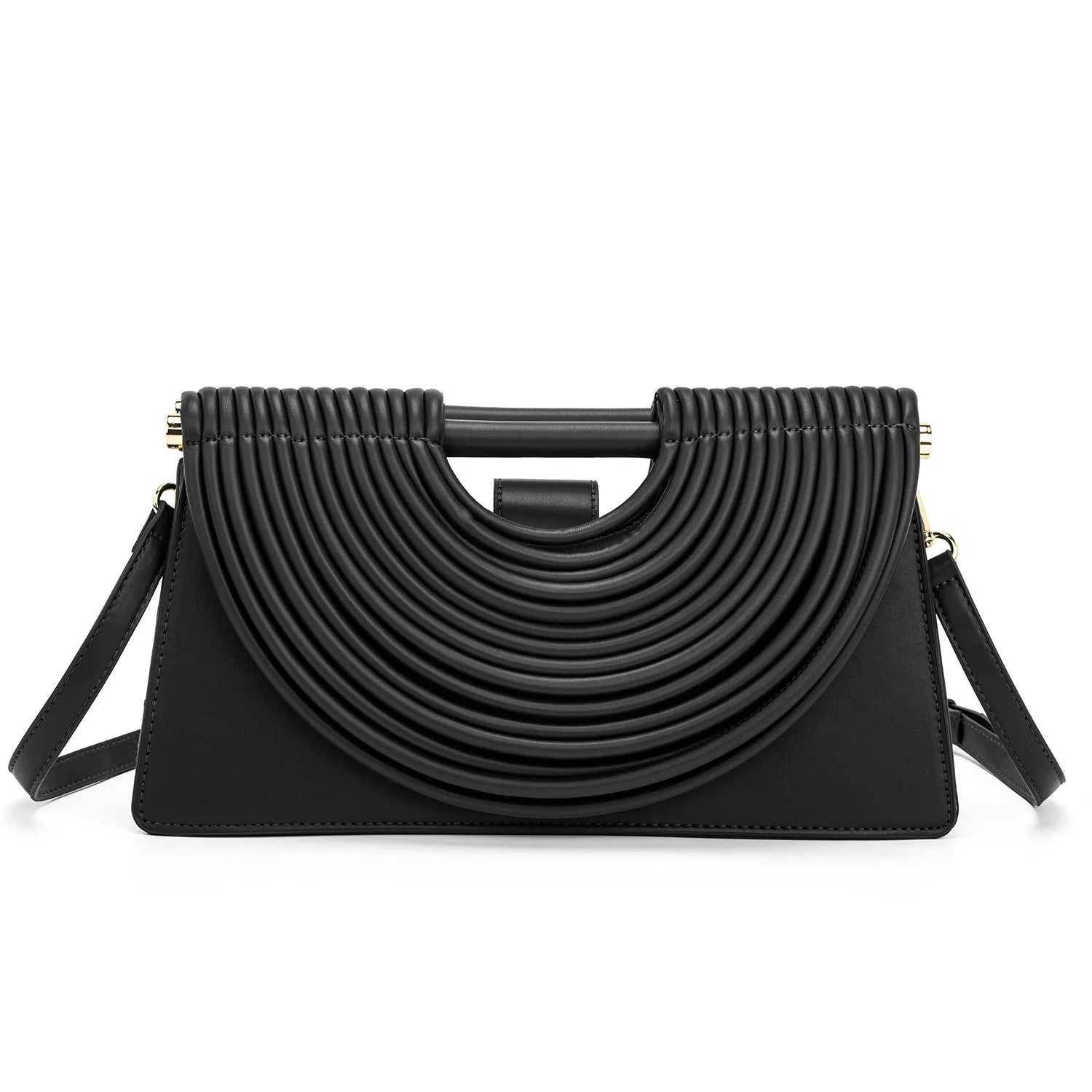 Woven top-handle tote bag with knotted handle – vegan leather in 14 colors