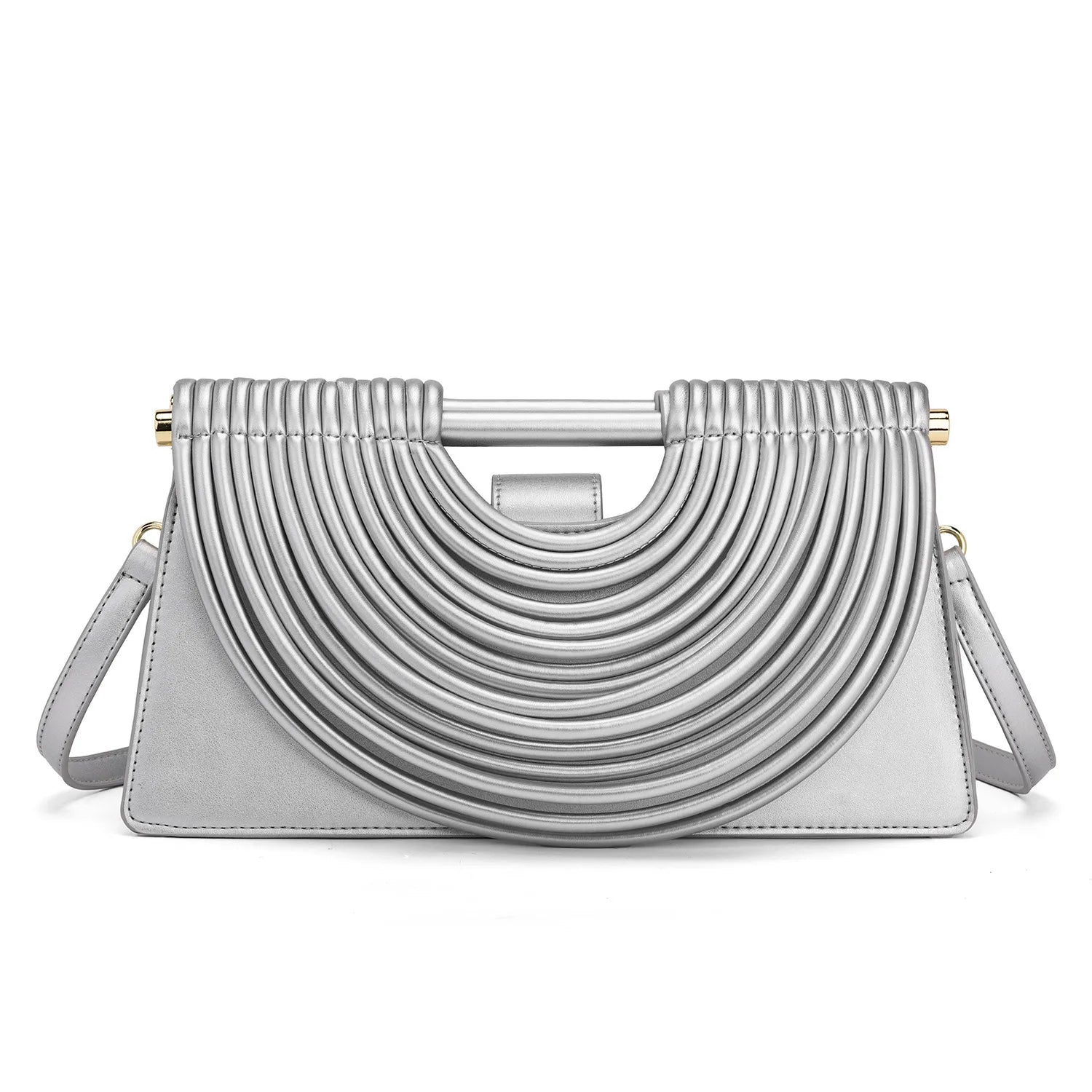 Woven top-handle tote bag with knotted handle – vegan leather in 14 colors