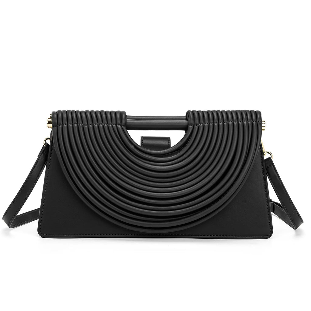 Woven top-handle tote bag with knotted handle – vegan leather in 14 colors