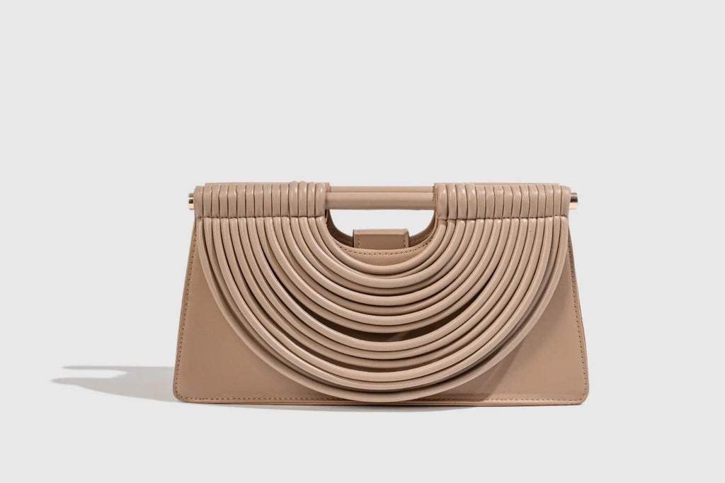 Woven top-handle tote bag with knotted handle – vegan leather in 14 colors