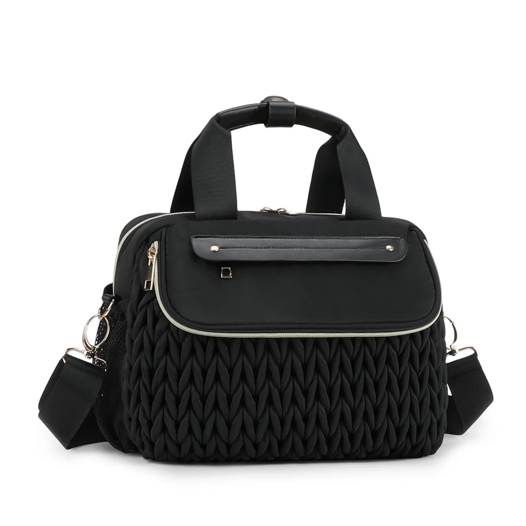 Woven insulated tote bag with double straps – everyday mom bag for on-the-go meals